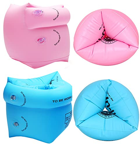 4 Stück Mädchen Jungen Aufblasbare Schwimmflügel Roll up Kinder Schwimmring Float Armbänder 2-8 Jahre Baby Schwimmlernhilfe Anfänger Pool Wasser Floaties Schwimmring Kind Schwimmen Lernhilfen