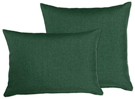 BEAUTEX Kissenhüllen Leinen Optik Kissen Classic, Kissen Kissenbezug Sofakissen mit Reißverschluss, Größe wählbar(1 St. 80x80 cm Dunkelgrün)