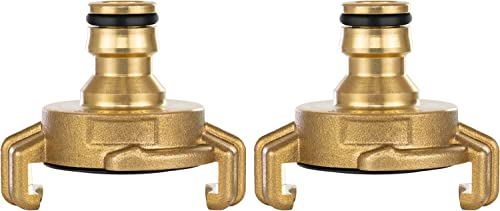 Poppstar 2x Raccord Rapide en Laiton Système Geka avec Connecteur pour Tuyau D’arrosage (compatible avec système Gardena)