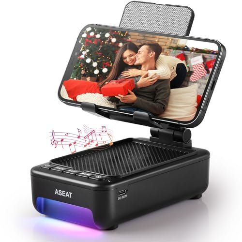 Gifts for Men Him, Cell Phone Stand with Bluetooth Speaker&Led Color Changing Light, Unique Gifts for Women Dad Her Husband, Cool Tech Gadget Wireless Speaker, Birthday Gifts for Men, Ideal Gifts
