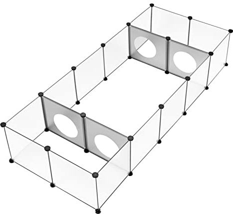 EUGAD Freigehege für Kaninchen, Meerschweinchen Gehege, Freilaufgehege Kaninchen, Welpenauslauf, Kleintiergehege drinnen, Gehege für Chinchilla Hamster, DIY transparent 0049WL