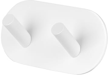 Milti Crochet Porte-Serviettes Mural en Inox Brossé 304, Blanc [Courbé] Porte-Serviettes sans Design Perçage pour Salle de Bain ou Cuisine, Plus Besoin de Perçage, Adhésif 3M de grande Qualité