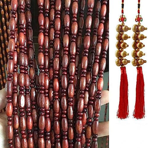 Jolan Rideau De Porte Perles,Rideaux De Perles en Bois Naturel,Brins Rideaux De Perles Anti Mouche De Séparation,Suspendre Panneaux De Rideaux De Perles pour Portes,Fait Main,W×H-40strands(80×210cm)