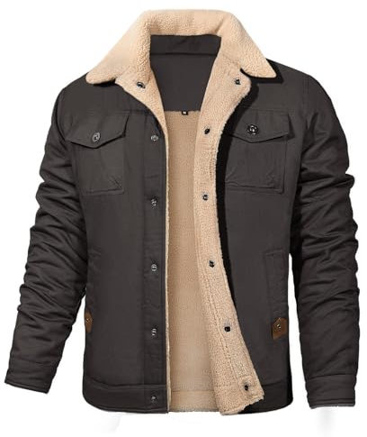 Vancavoo Veste Cargo en Polaire Hiver Chaud Blousons Homme Casual Aviateur Militaire de Coupe-Vent Épaissir Manteaux avec Poches,Gris foncé,XL