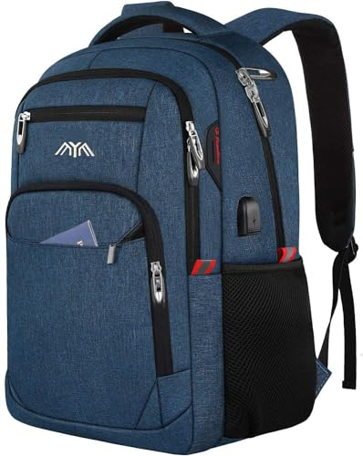 Rucksack Arbeit, Schulrucksack Jungen Mädchen Teenager mit USB-Ladeanschluss für Reisen Camping Schule Büro