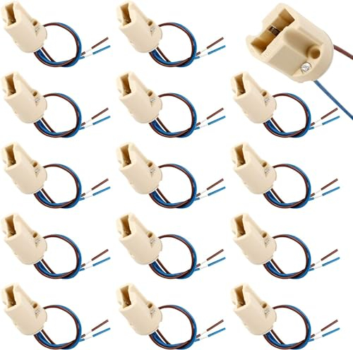 15Pcs Soportes para Lámparas Halógenas Casquillo G9 Portalámparas G9 Zócalos de Lámpara G9, Portalámparas con Casquillo G9 250V 2A Adecuado para Bombillas LED Lámparas Halógenas (16cm)
