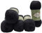 5 x 100 Gramm Ilkadim Export Alpaka Royal Strickwolle, 500 Gramm Strickgarn einfarbig mit 15% Alpakawolle (schwarz 60)