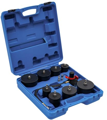 9tlg Turbolader Ladeluft System Adapter Satz Ladeluftkühler Abdrücksatz Abdrücken Tester, Kompressionsprüfer Prüfer 60-90mm für Abgsaturbolader und Kompressorensysteme