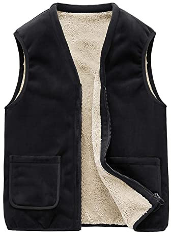 Weste, ärmellos, für Herren, Arbeit, tailliert, aus Lammfell für Männer, Lederjacke, Herren, Größe M