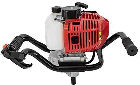 Caskunbsy 52cc Benzin Erdbohrer, Benzin Erdlochbohrer, 2-Takt 2 PS Gartenbohrer, Ölkontrollfenster Erdlochbohrer Pfahlbohrer, Gasbetriebener Erdlochbohrer Set