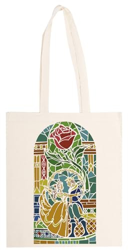 Generisch Die Schöne Und Das Biest Glasmalerei Beige Totebag Umweltfreundliche Unisex-Tasche