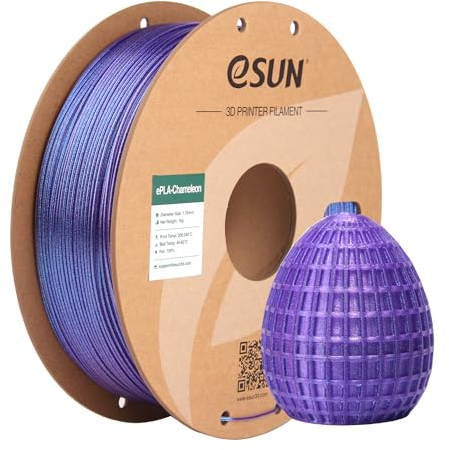 eSUN Chameleon PLA Filament 1.75mm, Glitter 3D Drucker PLA Filament, Farbverlaufsänderung Maßgenauigkeit +/- 0.05mm, 1KG Spule (2.2 LBS) für 3D Drucker, Nebula Lila