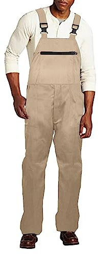 BIISDOST Salopette pour homme - Noir - Salopette réglable sans manches - Pantalon de travail - Salopette de sport - Avec poches - Grandes tailles - Tailles L-5XL, kaki, XXXL