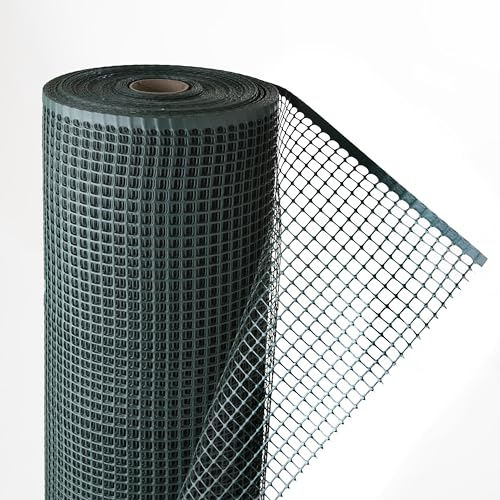 EraGreen® Kunststoffzaun 100 m x 1,2 m Breite - Hühnerzaun in dunkelgrün - Gartenzaun robust und witterungsbeständig - Geflügelzaun - Begrenzungszaun