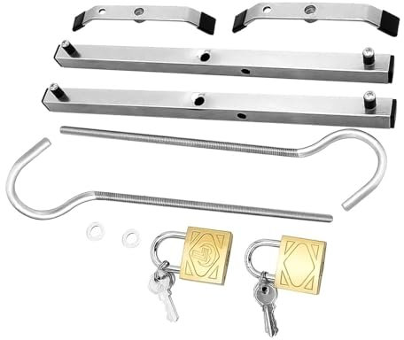 Ladder Clamps, Heavy Duty Ladder Roof Rack, Lock Jaw Ladder Grip, Ladder Roof Rack Lock, Lockable Safe Ladders with 2 Padlocks Included for Roof Rack