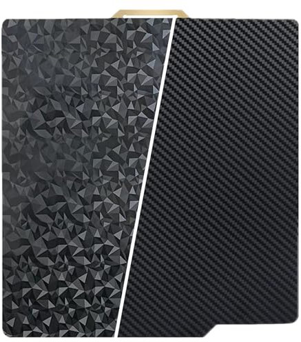 RETUXEP PEO PET Bambu Labs - Piastra di costruzione per stampante 3D Bambu Lab X1 X1C X1E P1P P1S A1, liscia e flessibile, diamante PEO+fibra di carbonio PEO in PET per molle 257 x 257 mm per
