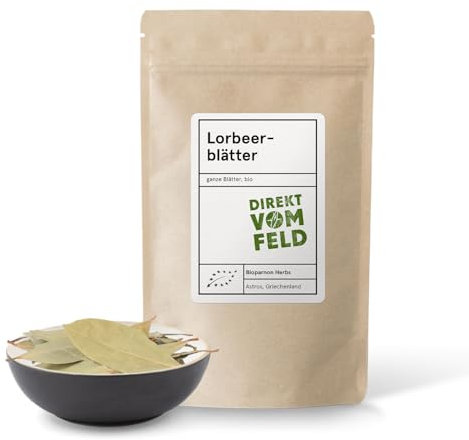 Direkt vom Feld Lorbeerblätter | besonders frisches, kräftig-würziges Aroma| Gewürze und Kräuter |regionaler und nachhaltiger Anbau | BIO, ganze Blätter | 10g Aromapack