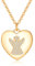Jrêveinfini Collier Bijoux ange Gardien Enfant Fille Or Argent 925, Personnalisé Porte Bonheur Cœur Collier Pendentif POUR Femme ET Fille; Cadeau idal pour Anniversaire, Mormement