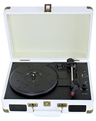 STRAFBRG Vintage 3-Speed Classical Phonograph Record Player With Built-in Speakers | Upgraded Turntable Sound(Bianco)