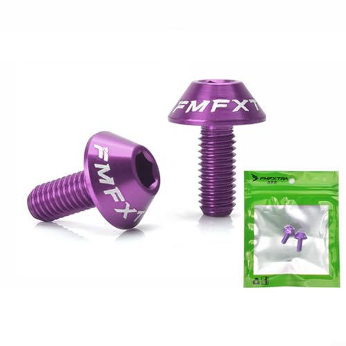 Mountain MTB Road Bike Water Bottle Cage Bolt Screws, 2Pcs, Aluminum Alloy (Purple)