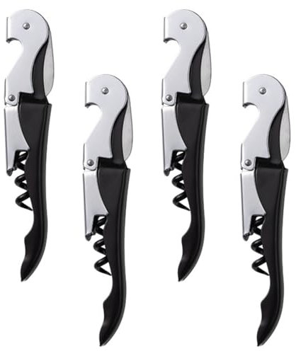 VIUWIZE 4er-Pack Flaschenöffner, 3-in-1-Sommelier-Flaschenöffner, Edelstahl-Flaschenöffner, Weinöffner für Kellner und Barkeeper