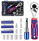 WORKPRO 42-Piece 1/4 Drive Socket Set, Ratchet with Bit Set Metric, Screwdriver Socket Set with Extension Bar for DIY, Car Repair and Daily Maintenance with Tool Box