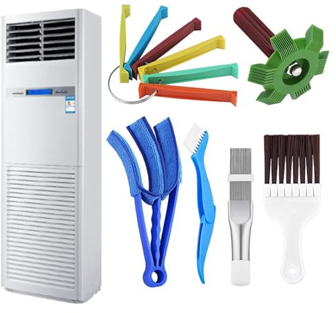 Air Conditioner Fin Comb Tool, Fin Comb Cleaner Kit, AC Coil Combs Cleaning Brush, Silicone AC Coil Cleaner, Condenser Fin Straightener, Clean Tool for AC Unit Radiators Evaporators