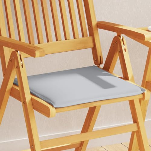 Tidyard Garten Sitzkissen 2 STK.Stuhlkissen mit Schaumstoff, Stuhlauflage 45x45x2 cm für Gärten Terrasse Wohnzimmer, Sitzauflage, Hellgrau Quadratisch Polyester Quadratisch