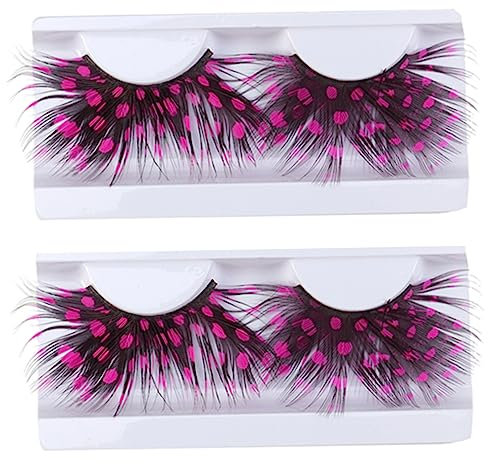 FRCOLOR 2paires Faux Cils Cosplay Couleur Rose Pour Costume Confortables Et Durables Pour Fête Théâtre Et Danse