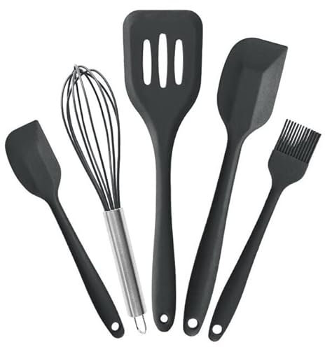 Wenrescry 5 pezzi accessori da forno in silicone – Spatula per cuocere, utensili da cucina, raschietto in silicone, contatto alimentare, facile da pulire e resistente al calore