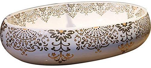 CAFIEDR Lavabo de Salle de Bain Ovale de Petite Taille, Vasque de Salle de Bain Moderne en céramique avec bonde escamotable sans trop-Plein pour Meuble-lavabo de Salle de Bain
