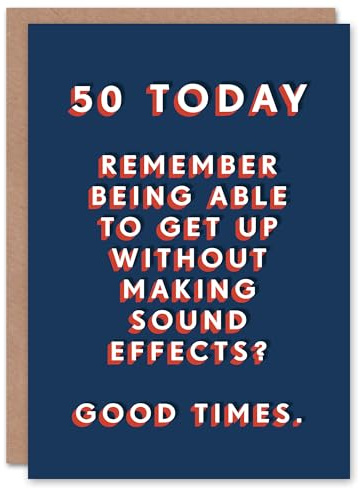 Artery8 Get Up Sound Effects 50 Year Old Funny 50th For Him Birthday Card