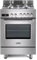 De'Longhi Cocina de gas Pro 66 MXL, 60 cm, horno eléctrico multifunción, 4 quemadores, 1 doble corona, línea profesional, Master Pizza, Easy Steam, hidroclean, clase energética A