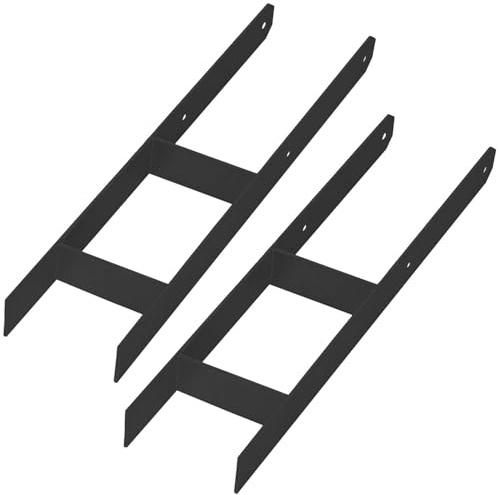 KOTARBAU® H Pfostenträger zum Einbetonieren 140x600 mm, H Anker, 2er Set | Bodenanker, Pfostenanker für Zaunpfosten & Holzbalken, Balkenschuh aus pulverbeschichtetem Stahl, Schwarz