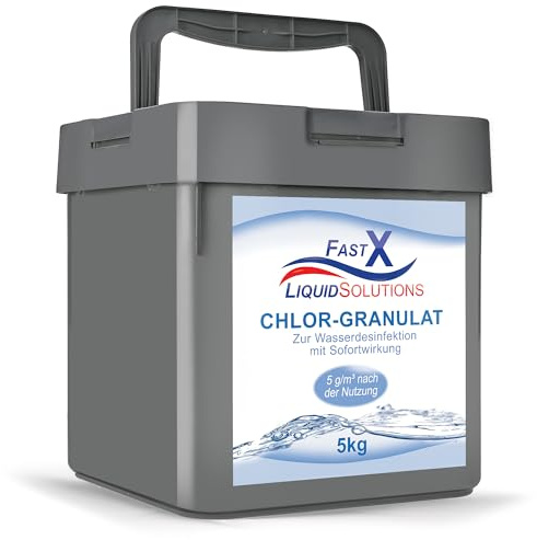 Chlorgranulat 5 kg – Hochwirksames Aktivchlor für Pool & Whirlpool – Schnelle Desinfektion & Algenbekämpfung, ph-neutral, Made in Europe – Granulat zur Wasserpflege Saisonpackung