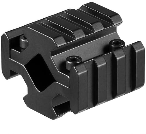 Gexgune Montaje de cañón Universal de riel cuádruple de 13-20 mm, Adaptador de riel P.icatinny de 12 Ranuras para linternas, miras telescópicas y láseres, Compatible con AR-15, M4, M&P y escopetas