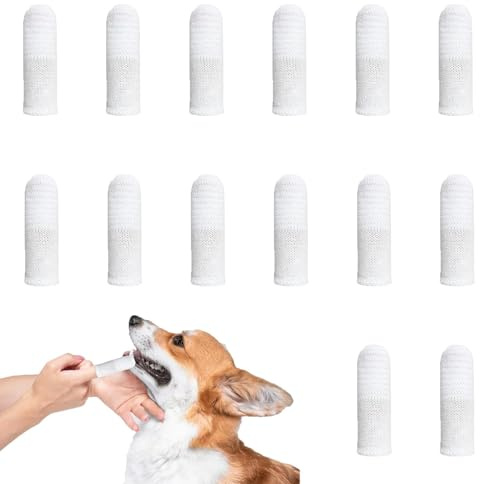 100 Stück hundezahnbürste,zahnbürste Hund, zahnreinigung hund, fingerlinge hunde zahnpflege Wiederverwendbar, hundezahnpflege aus gestricktem stoff zur reinigung der zähne von hund und katze