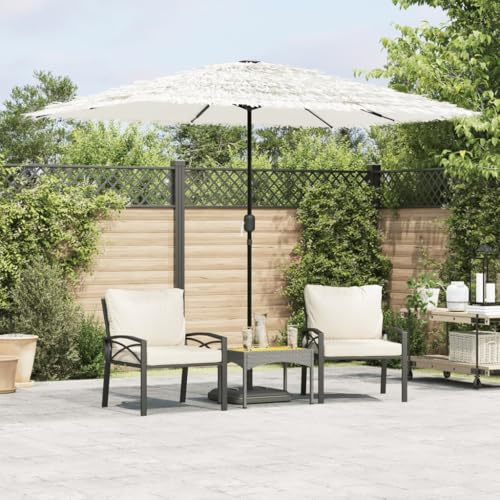 Holamys Sonnenschirm mit Stahlmast, Weiß 300x200x250 cm, Rechteckiger Terrassenschirm für Garten, Balkon, Pool, UV-Schutz, Kurbelmechanismus, Outdoor-Sonnenschutz