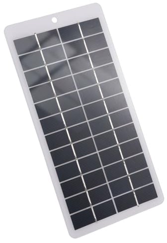 Dioche Panneau Solaire 5W Panneau Solaire Polycristallin 5W Mini Chargeur Portable Module Haute efficacité 12V avec Pinces pour une Utilisation en Extérieur (Port)