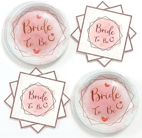 Bride To Be Deko Partygeschirr für 20 Gäste, Jga Deko, Bachelorette Party | Junggesellenabschied Frauen, Jga Accessoires Frauen, Jga Servietten und Pappteller