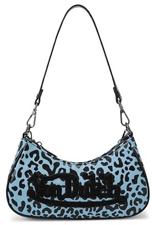 Von Dutch Geldbörse Schultertasche Damen Schulterhandtaschen Logo Print | Gold- oder Silberkette mit Schlüsselanhänger
