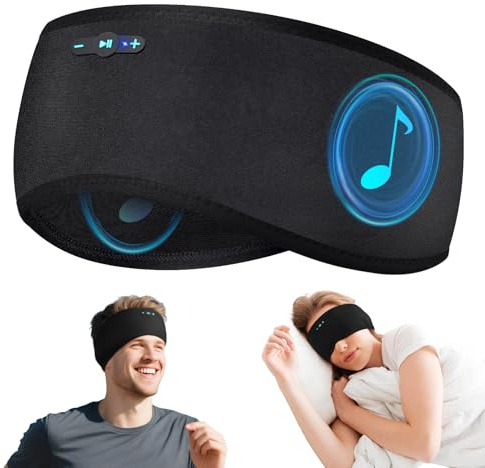 Veeniitosr Sleep Headphones Bluetooth 6.0 Headband, 2-IN-1 Comfort Headband Headphones for Side Sleepers with 20 Hours PlayTime HD Stereo Bluetooth Speakers for Sleeping, Sport (Black)