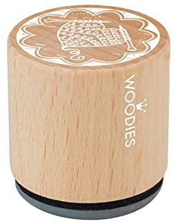 Woodies COLOP Holz-Stempel - Herz gestrickt - Abdruckgröße 30 mm