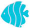 Wenko 23066100 - Adesivi antiscivolo a forma di pesce, confezione da 5 pezzi, colore: azzurro, plastica, 10 x 10,5 cm
