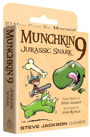 Steve Jackson Games | Munchkin 9: Jurassic Snark Card Game (Expansion) | 112-Card Expansion | Adults, Kids, & Family Game | Fantasy Adventure RPG | Ages 10+ | 3-6 Players | English
