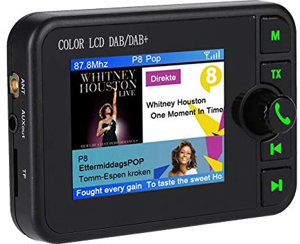 DAB Autoradio Adapter, 2.4 Zoll Farbe LCD Tragbares Autoradio DAB mit Bluetooth Freisprecheinrichtung,DAB Digital Radio Tuner Auto DAB Radio 170-240MHz mit M Transmitter Antenne