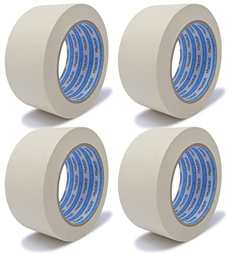 gws 4 Rollen Maler-Kreppband zum Abkleben, Abdecken, für präzises abkleben bei Malerarbeiten 50 mm x 50 m