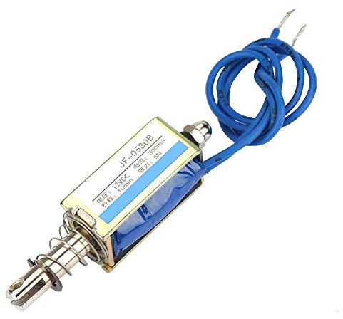 12V Pull Solenoid, Compact DC Electromagnet Linear Actuator 5N Force 10mm Stroke 300mA Retractable Plunger for Automation Equipment Tinned Copper Wire 1 Pack | Compact DC electromagnet linear actuator, tin plated copper, for automation equipment