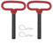 X-Haibei Testa gancio di traino perno e clip 5/8 x 4 per rimorchio, trattore, camion, rimorchio carico, perno di traino ricevitore, manico rosso, confezione da 2