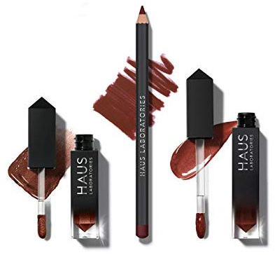 HAUS LABORATORIES By Lady Gaga: HAUS OF COLLECTIONS | Make-Up-Set Mit Tasche, Flüssigem Lidschatten, Lipliner-Stift Und Lipgloss In 9 Sets, Vegan Und Tierversuchsfrei | 3-Teiliges Spar-Set